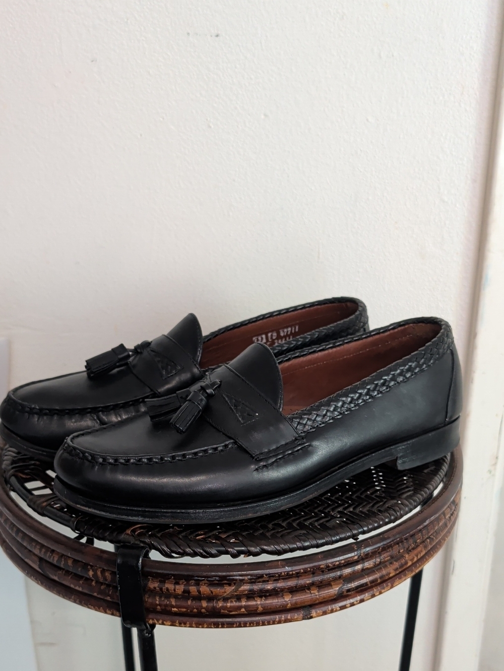 Allen Edmonds Maxfield Tassel Loafer Men Size 13 D Black Leather Moc-Toe